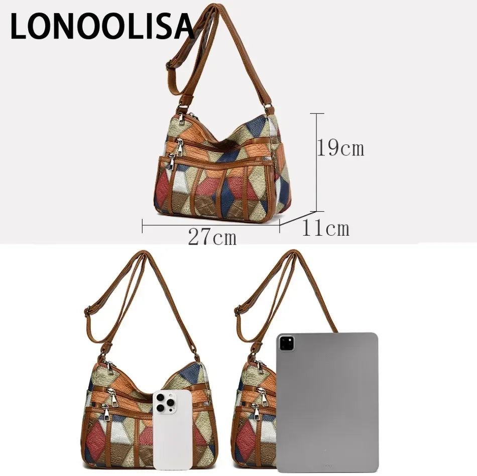 Soft Leather Purses and Handbags Casual Shoulder Crossbody Bags for Women 2024 Vintage Multi-pocket Ladies Messenger Bags Design