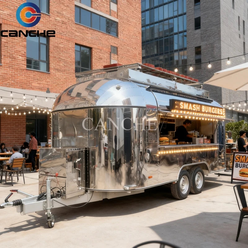 Mobile Food Trailer With Full Kitchen Hot dog Burgers Cart Mobile Street Fast Food Van