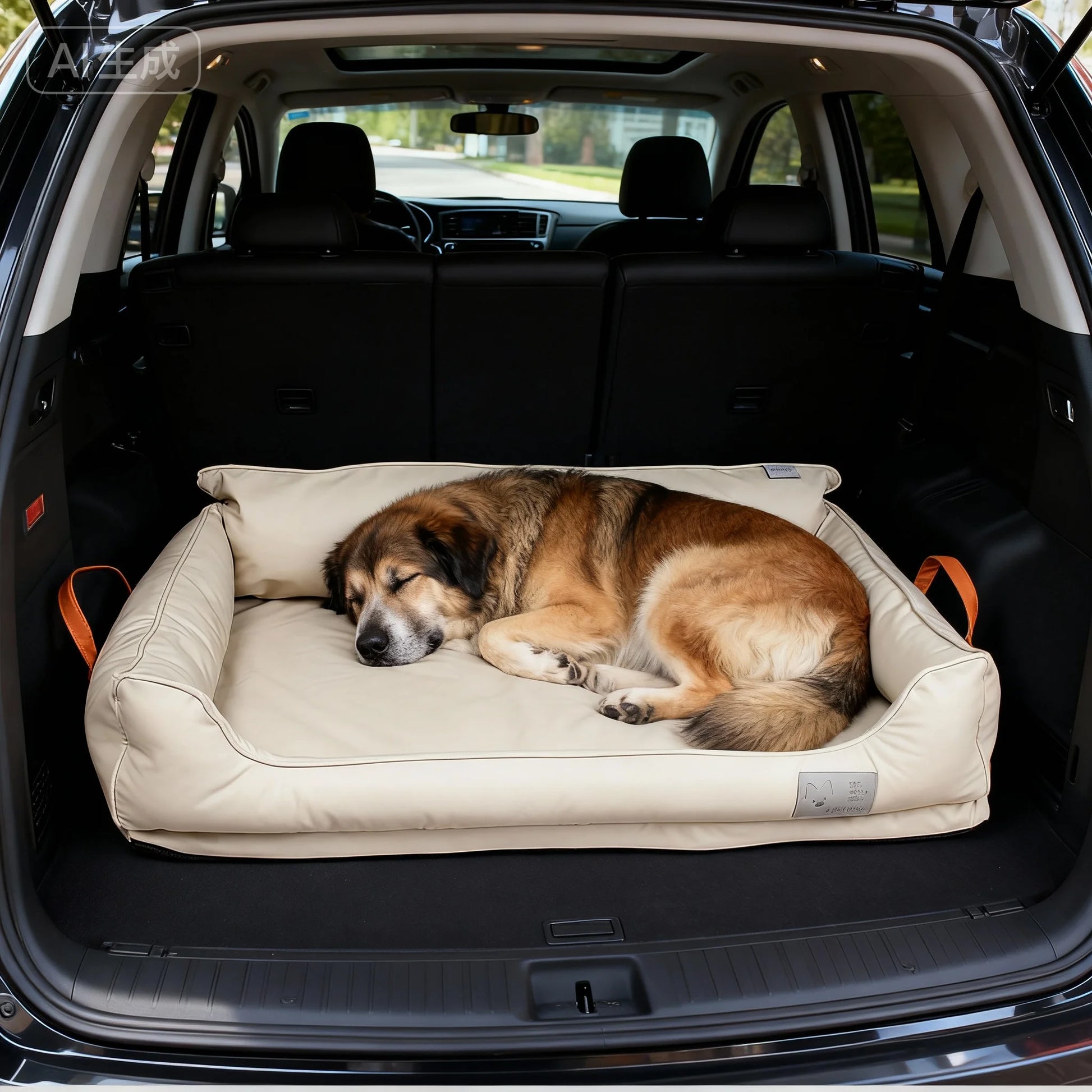 Large Dog Bed Leather Soft Plush Donut Snuggly Warm Cozy Pet Mat for Small to Extra Extra Large Dogs Rectangle Shape
