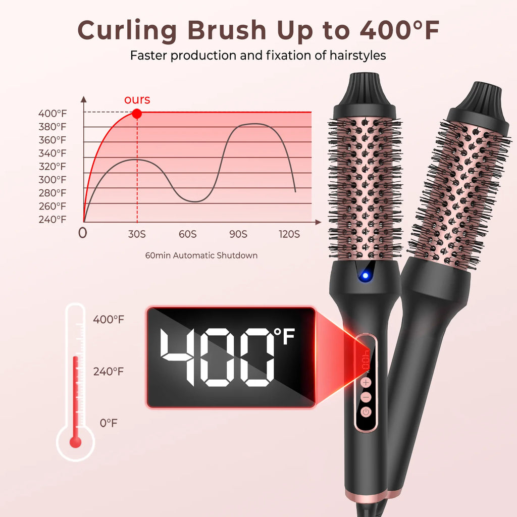 Heating Curling Comb Thermal Brush Professional Styling Round Brush Curling Iron Volumizing Hot Brush Anti Scalding Curling Comb