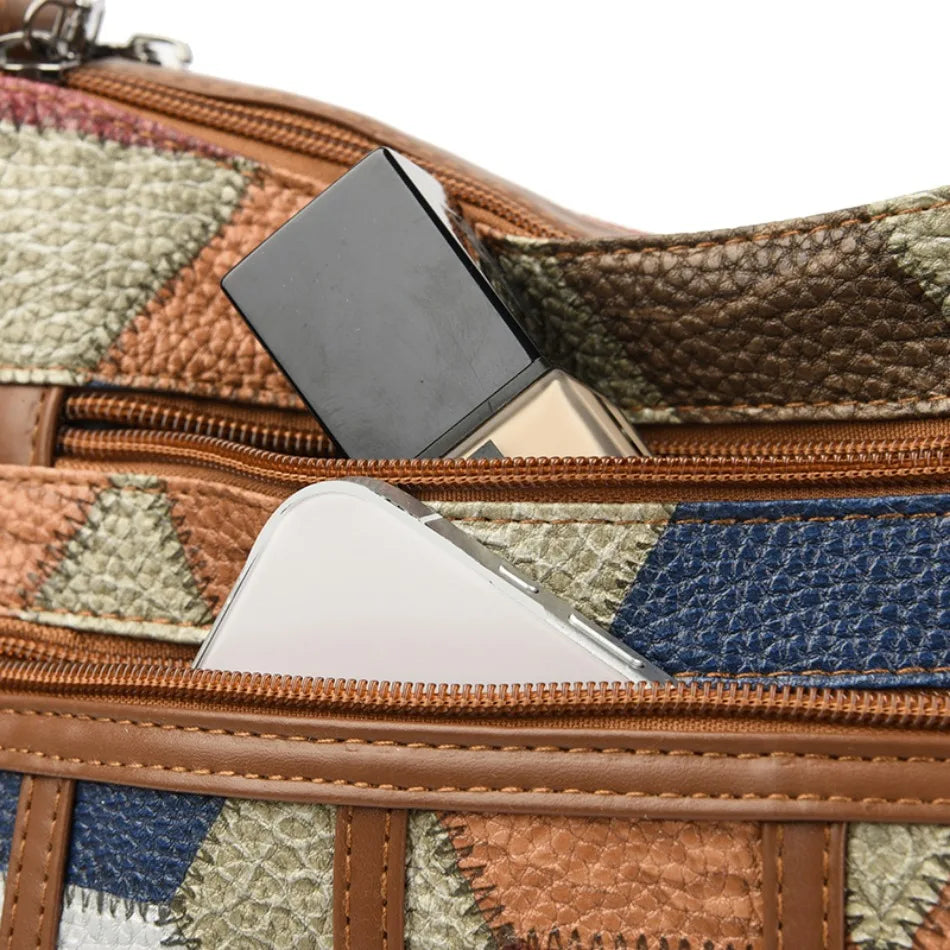 Soft Leather Purses and Handbags Casual Shoulder Crossbody Bags for Women 2024 Vintage Multi-pocket Ladies Messenger Bags Design