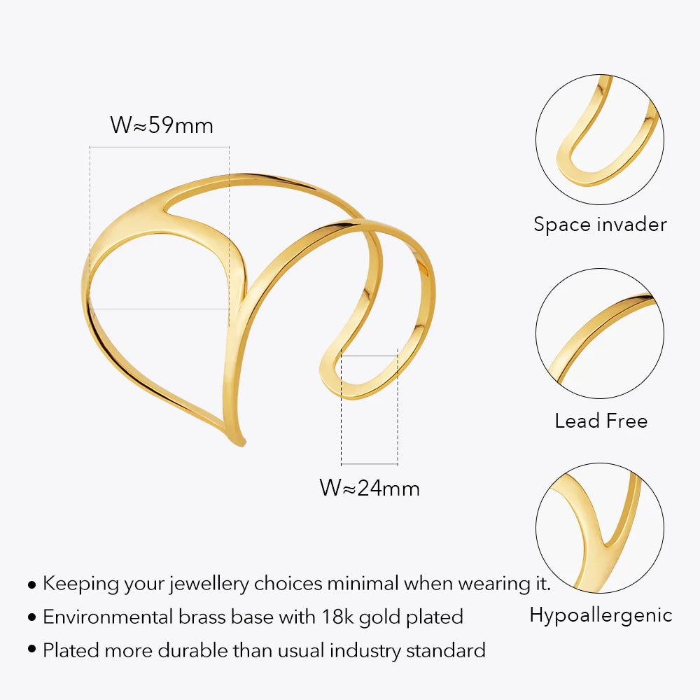 ENFASHION Pulseras Palm Bangle For Women Space Invader Fantasy  Gold Color Simple Delicate Bracelet Fashion Jewelry Gift B232331