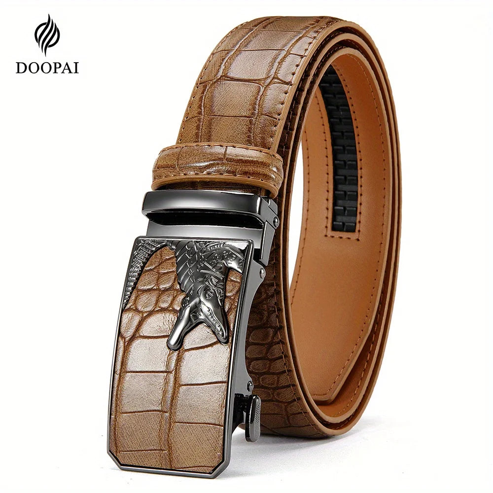 Men's PU Leather Belt Fashion Automatic Buckle Belt for Popular Business High Quality Male Belt