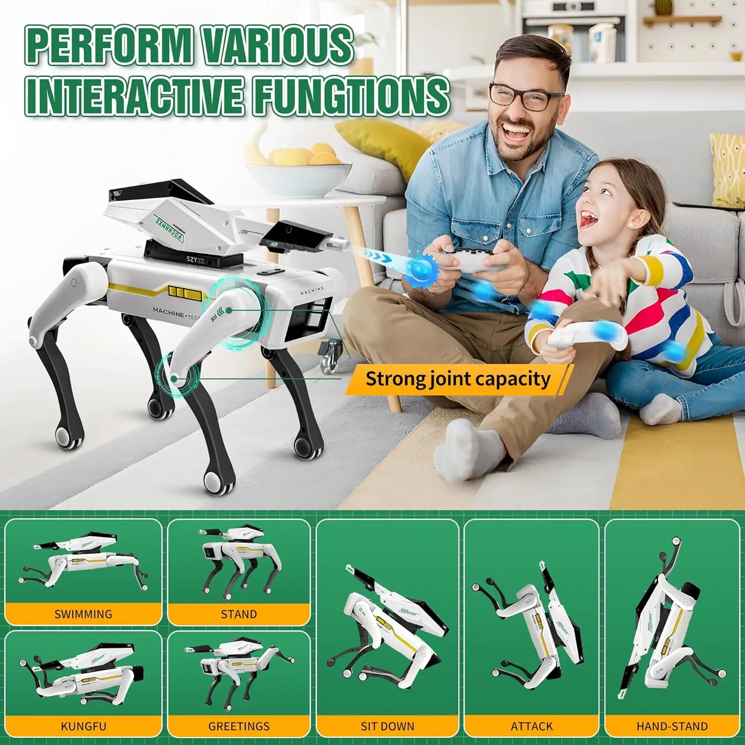 AI Simulation Robot Dog Intelligent Machine Dog Voice Command APP Control Programming Interactive Performs Acrobatics Robot Dog