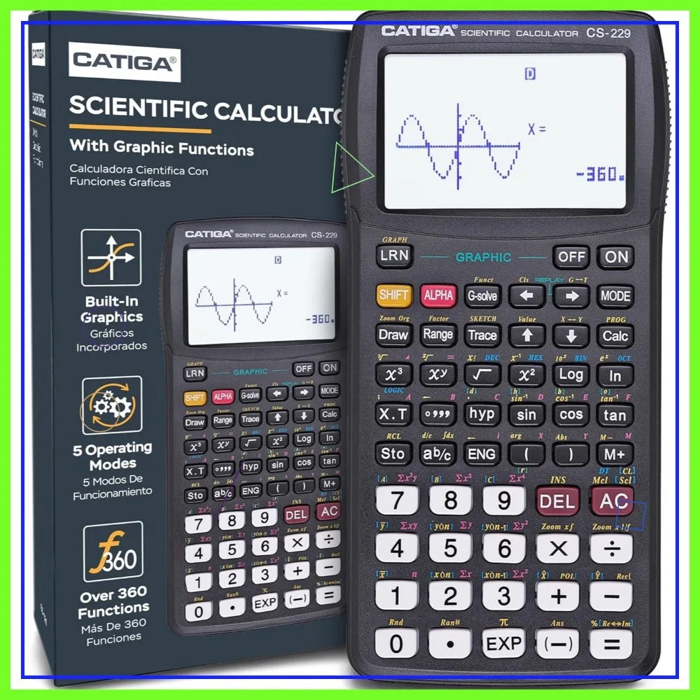 Scientific Graphing Calculator with 280+ Functions, Multiple Modes for Algebra, Geometry, Trigonometry & Calculus Courses