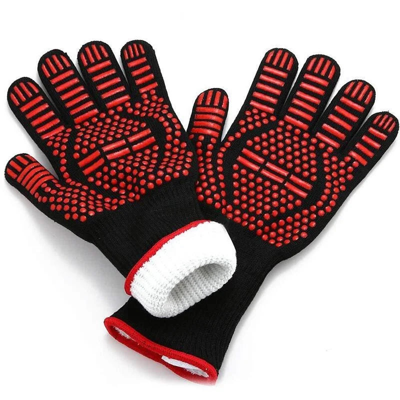 High Temperature Resistance Microwave Oven Gloves Oven Mitts 500-800 Degrees Fireproof Barbecue Heat Insulation BBQ Gloves