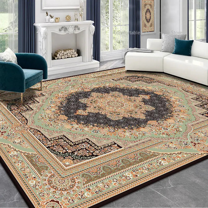 Persian Style Carpet for Living Room Home Decoration Retro Lounge Rug Soft Bedroom Carpet Non-slip Bedside Mats Washable 200x300