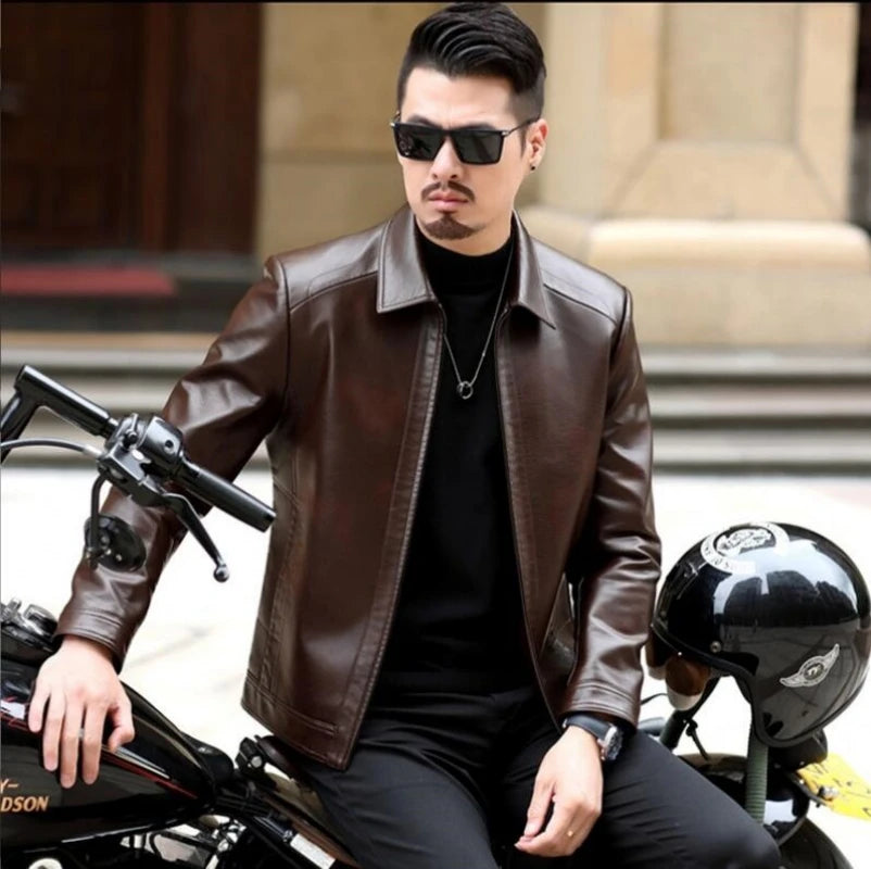 Men's Leather Jacket Man Real Leather Coat Male Leather Clothing Fashion Leather Jacket Genuine Leather Motorcycle Jacket
