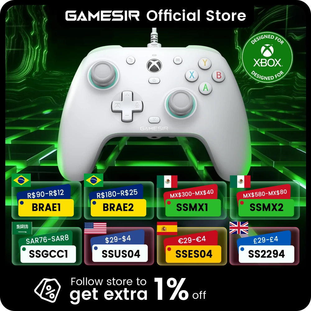 GameSir G7 SE Xbox Gaming Controller Wired Gamepad for Xbox Series X, Xbox Series S, Xbox One, with Hall Effect Joystick