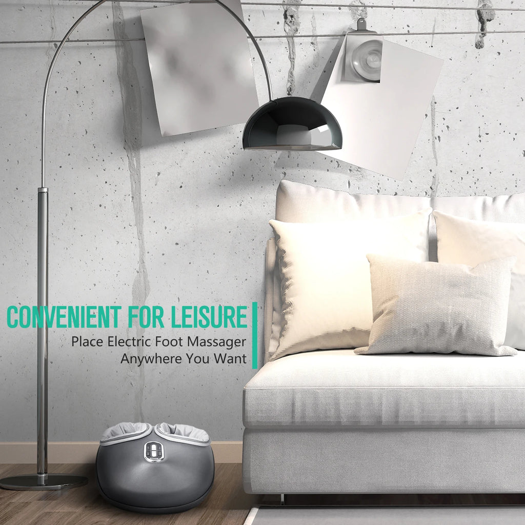 Nekteck Foot Massager Heating Therapy Air Compression Shiatsu Knead Roller Muscle Relaxation Electric Foot Massage Machine