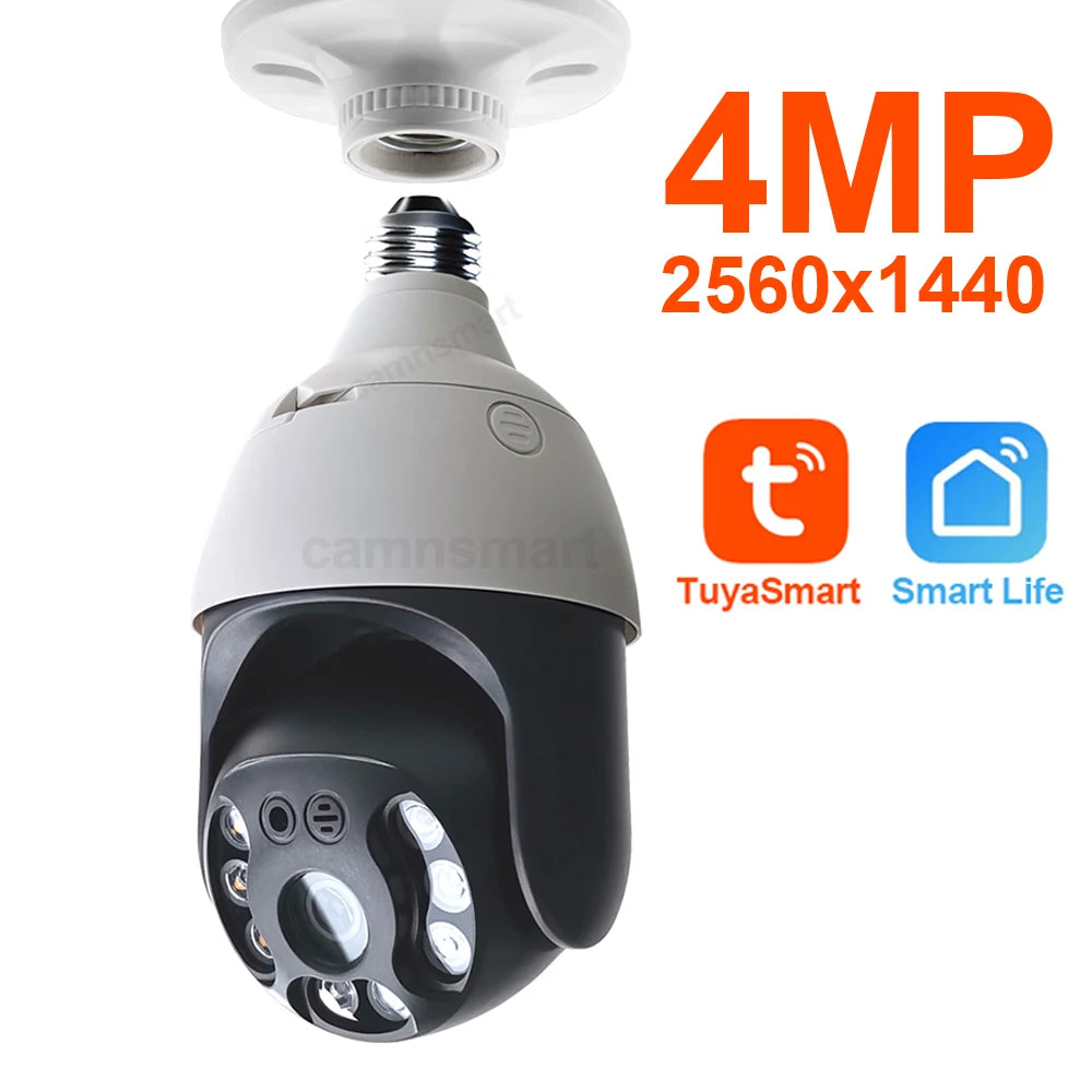 Ultra 6MP Outdoor Wireless WIFI Camera E27 Bulb Type for Smart Home Tuya APP IP66 Waterproof Auto Track Motion Detection