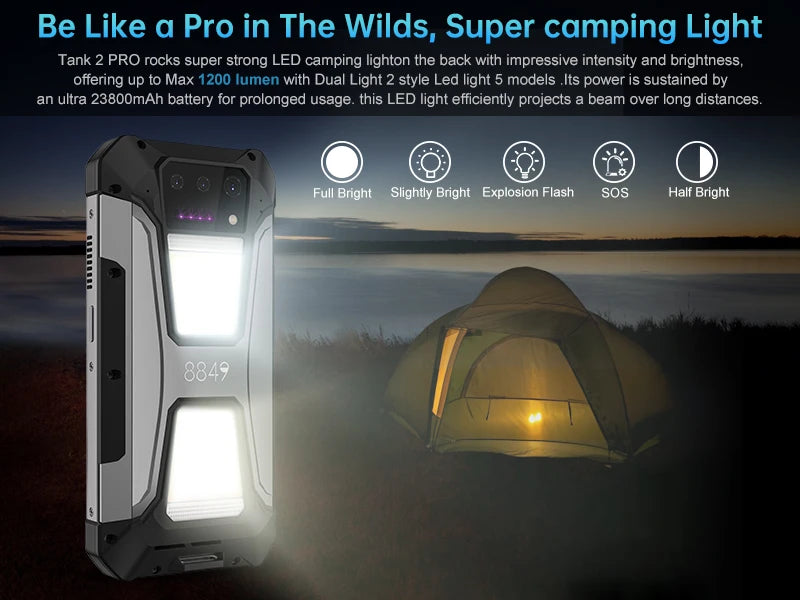 8849 Tank 2 PRO Unihertz Projector Rugged Smartphone 100 Lumen Android15 23800mAh 120W 512GB 100MP Camera Night Vision IP68 2026