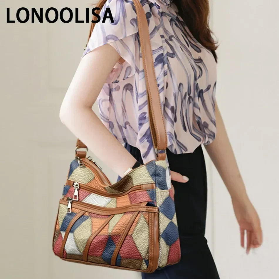 Soft Leather Purses and Handbags Casual Shoulder Crossbody Bags for Women 2024 Vintage Multi-pocket Ladies Messenger Bags Design