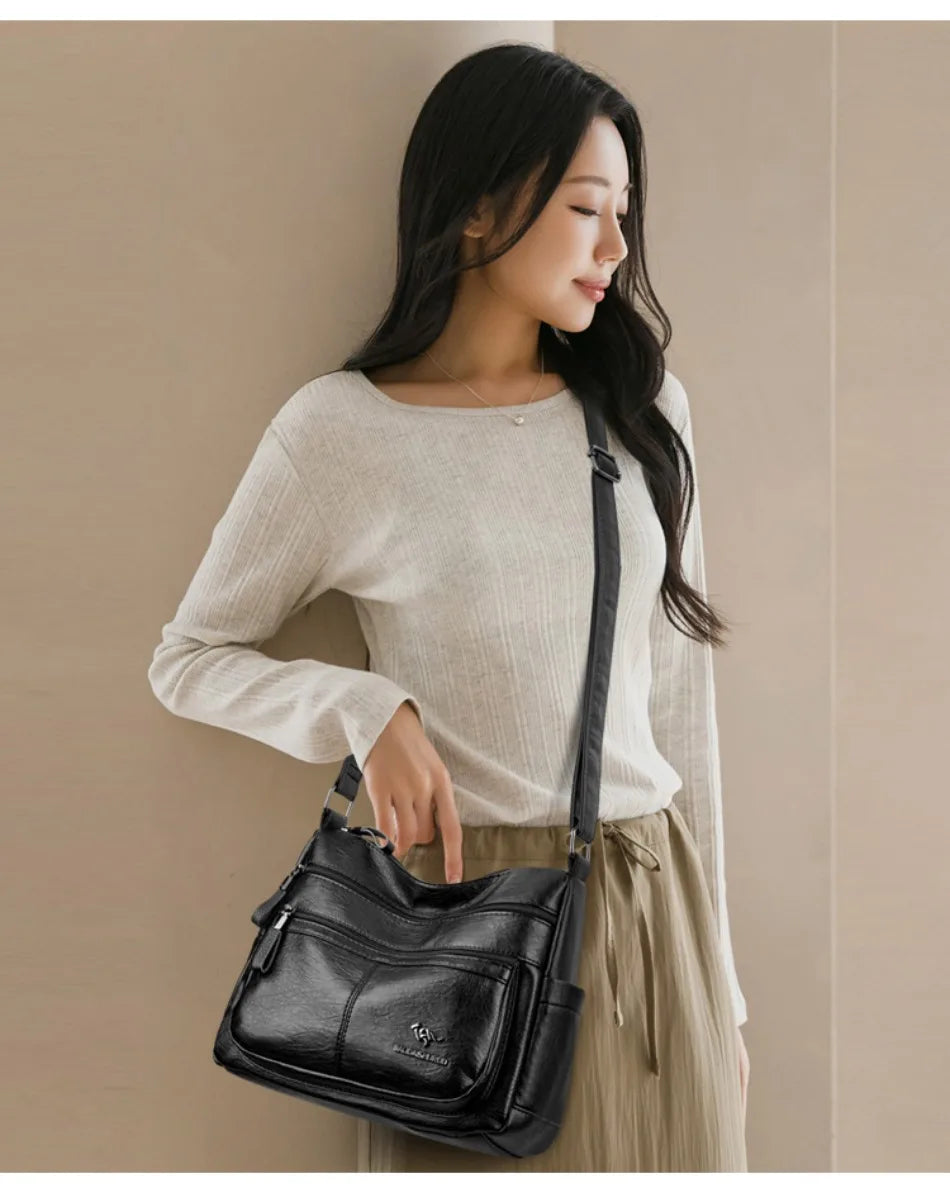 Luxury Crossbody Bags for Women New High Quality Soft Leather Handbags Purses Designer Casual Shoulder Messenger Bags Sac A Main