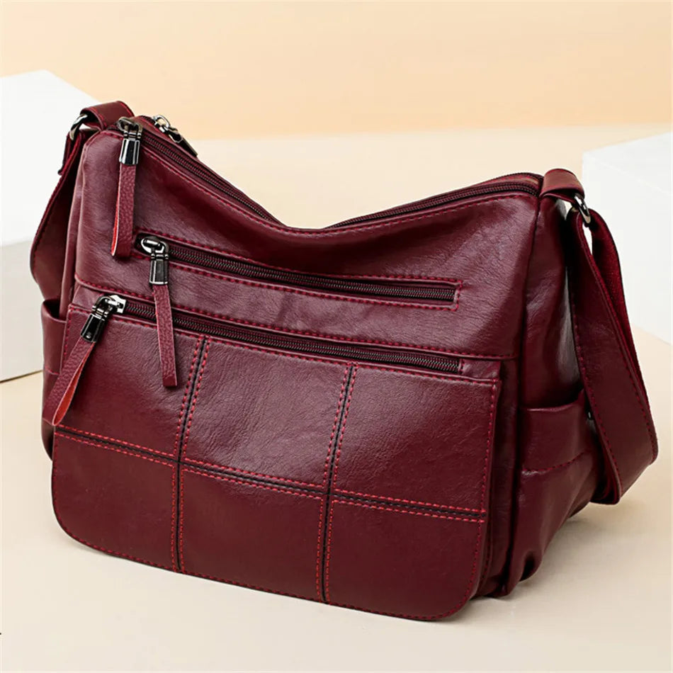 2 Layers Genuine Brand Leather Shoulder Messenger Luxury Handbags Women Bags Designer High Quality Crossbody Bags for Women Sac