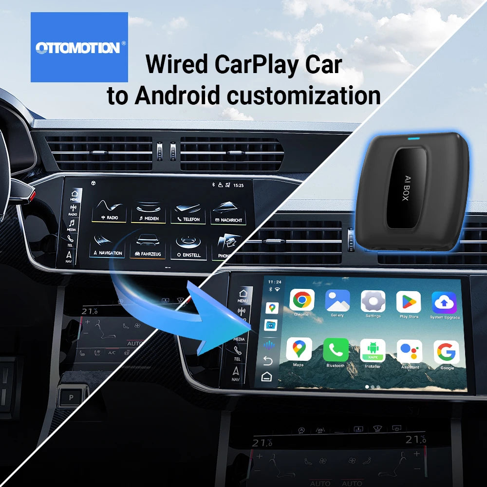 New CarPlay Ai Box for Youtube Netflix Spotify Wireless Adapter for Car Play Android Auto Navigation Music Car Accessories