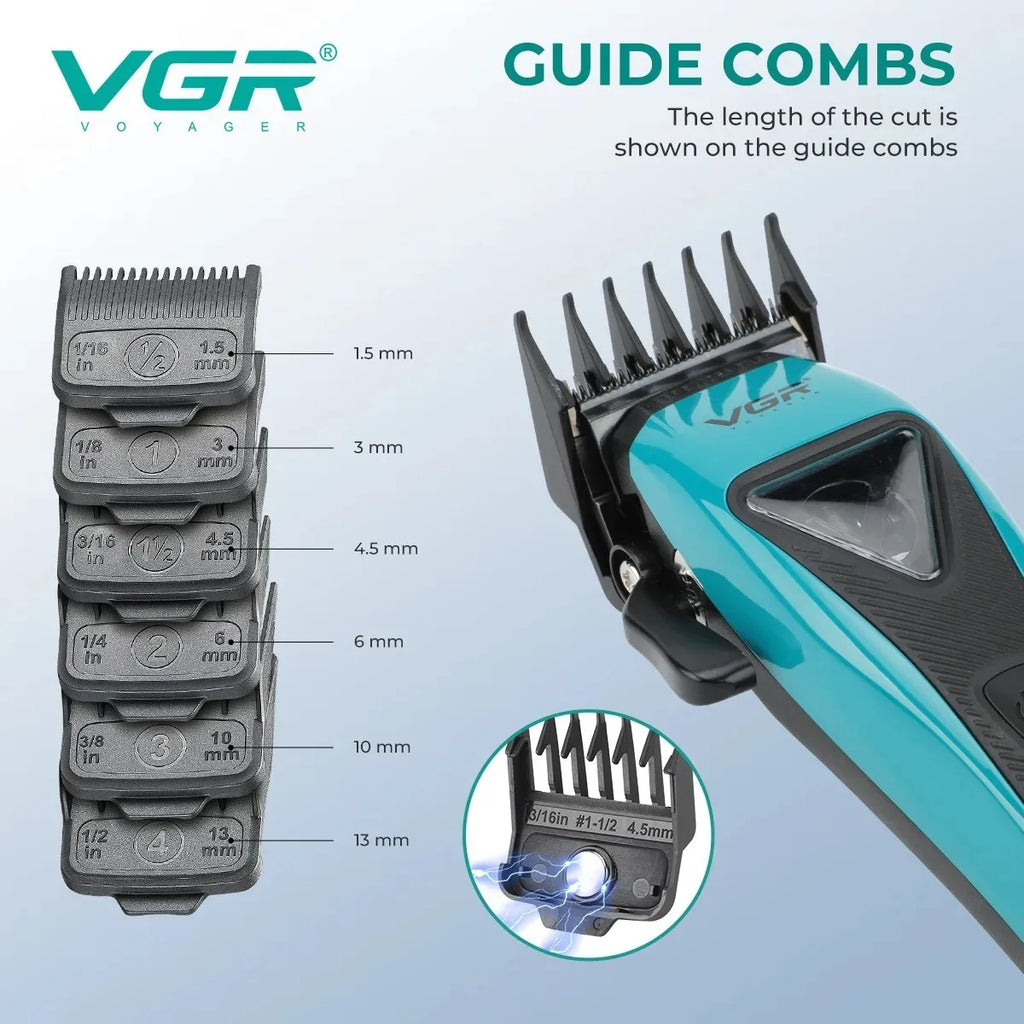 VGR Professional Hair Trimmer Rechargeable Hair Clippers 11000 RPM Vector Motor Beard Shaver LED Trimmer For man V-035C V-035S