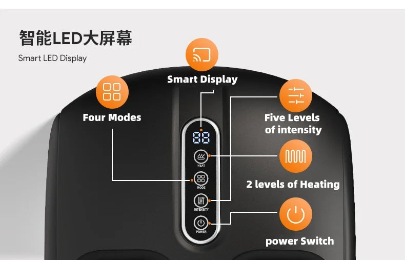 Jinkairui Automatic Foot Massage Machine with Fully Wrapped Rollers Sole Kneading Airbag Pressing Relaxation Foot Massager