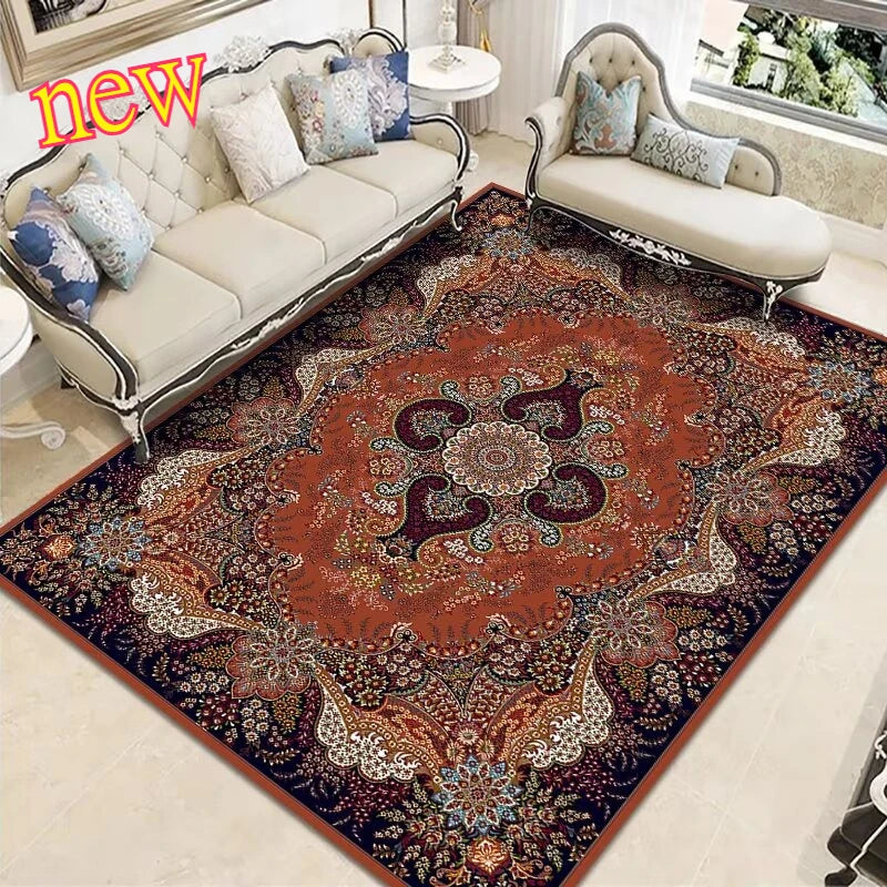 Persian Style Carpet for Living Room Home Decoration Retro Lounge Rug Soft Bedroom Carpet Non-slip Bedside Mats Washable 200x300