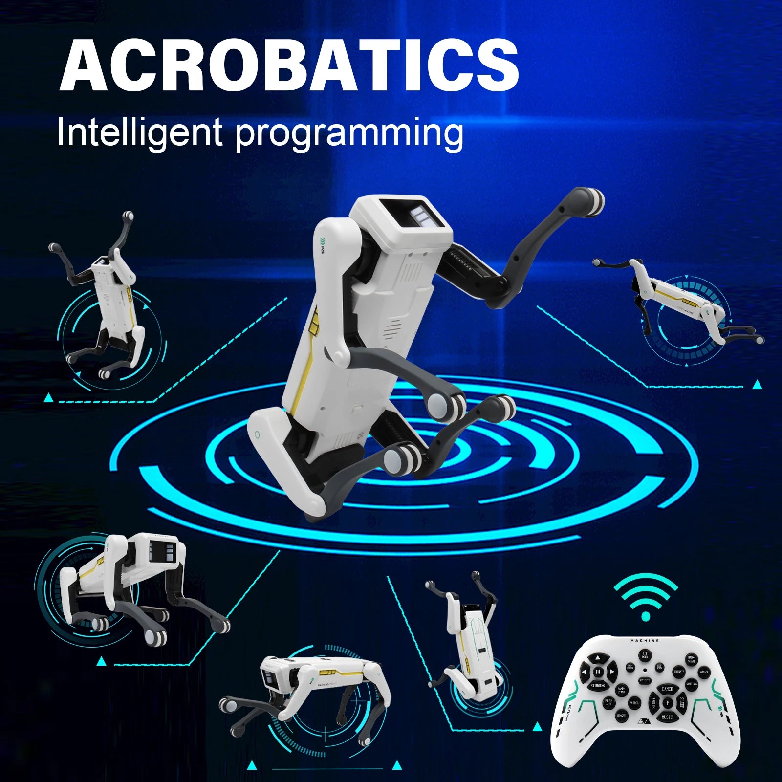 AI Simulation Robot Dog Intelligent Machine Dog Voice Command APP Control Programming Interactive Performs Acrobatics Robot Dog