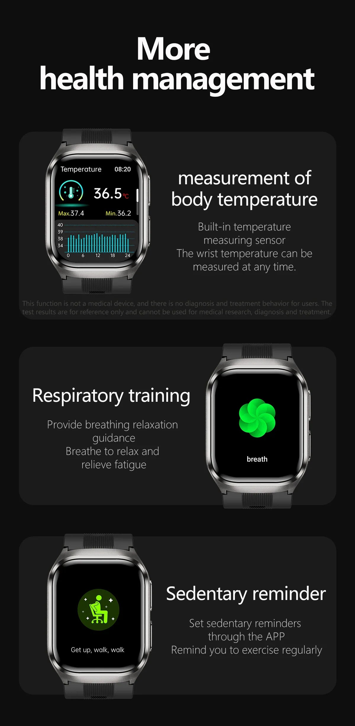 New ECG+PPG Nursing Grade Air Bag Smart Watch Men's Blood Fat Blood Pressure Voice Broadcast Health Smart Bracelet For Woman NFC
