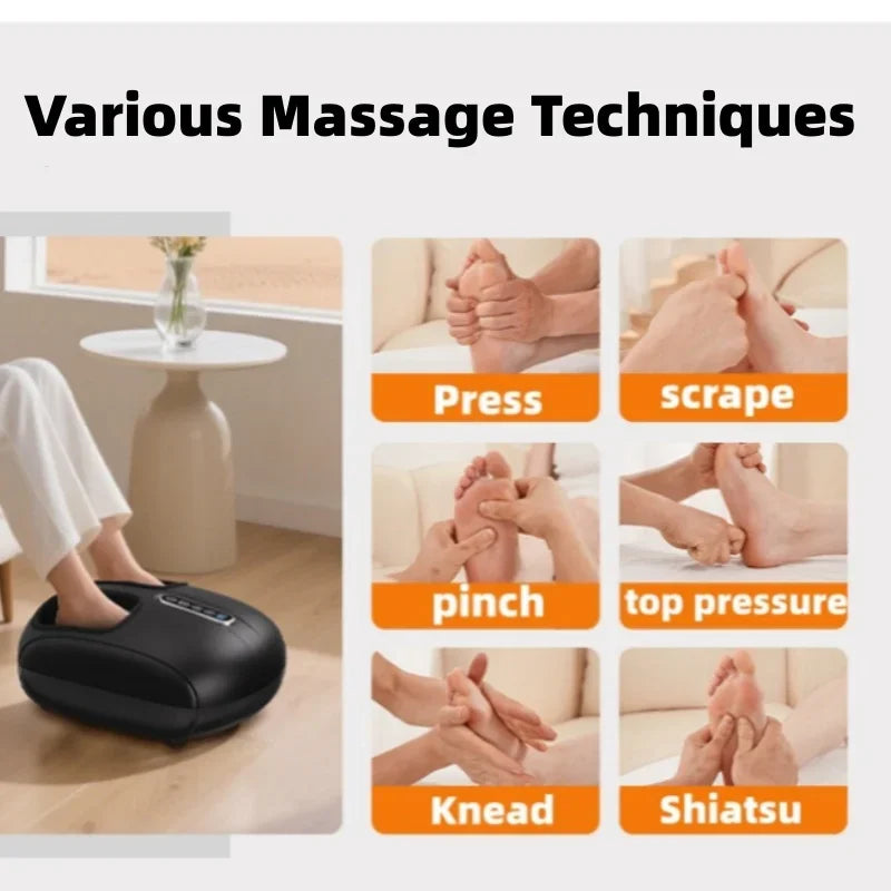 Jinkairui Automatic Foot Massage Machine with Fully Wrapped Rollers Sole Kneading Airbag Pressing Relaxation Foot Massager
