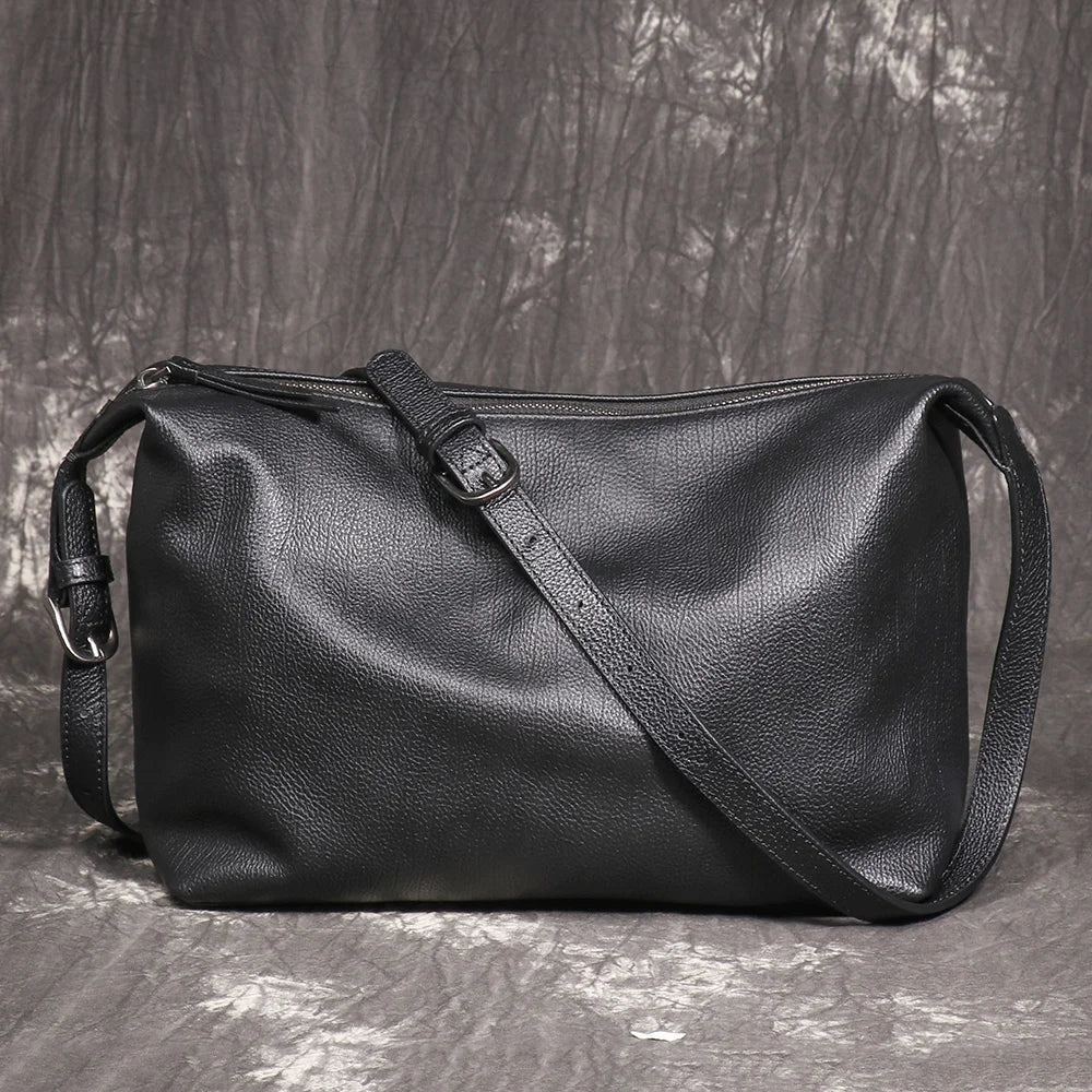 LUOKIR New Women's Genuine Leather Shoulder Bag Fashionable Retro HOBO Bag First Layer Cowhide Crossbody Bag Underarm Bag