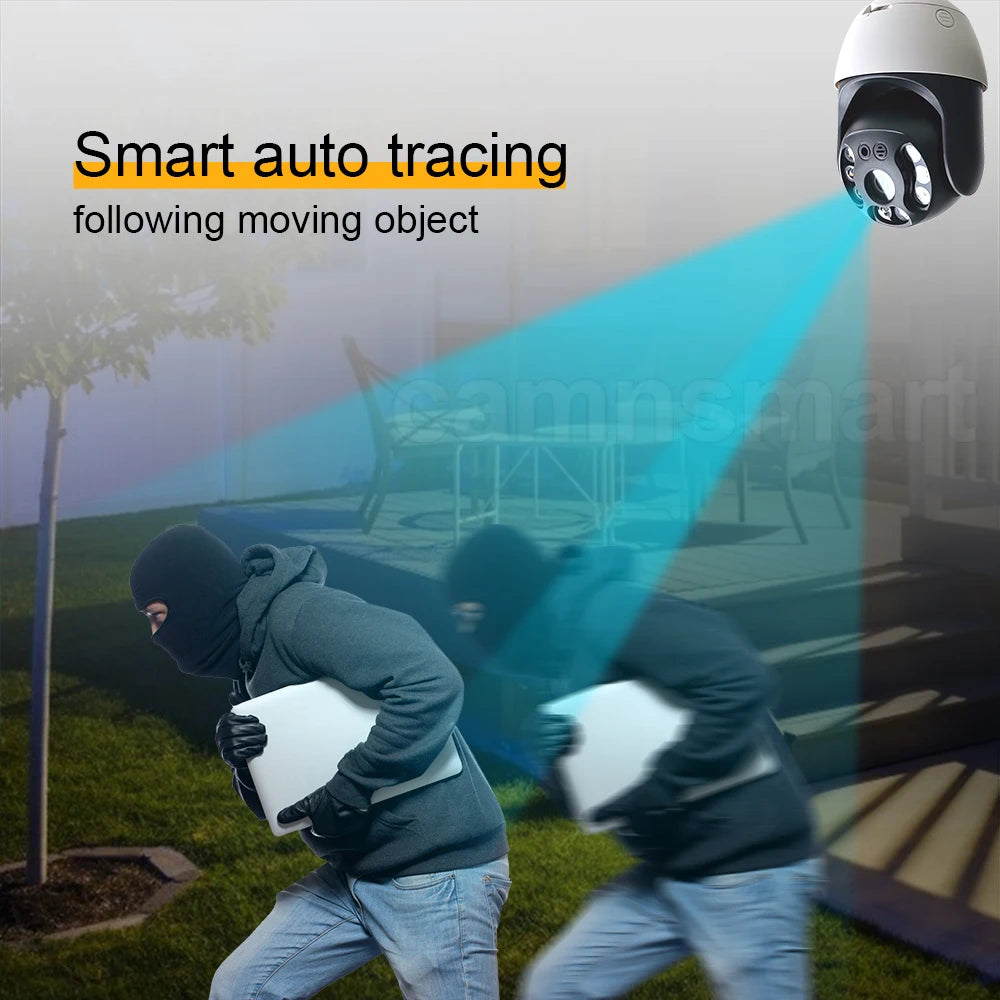 Ultra 6MP Outdoor Wireless WIFI Camera E27 Bulb Type for Smart Home Tuya APP IP66 Waterproof Auto Track Motion Detection