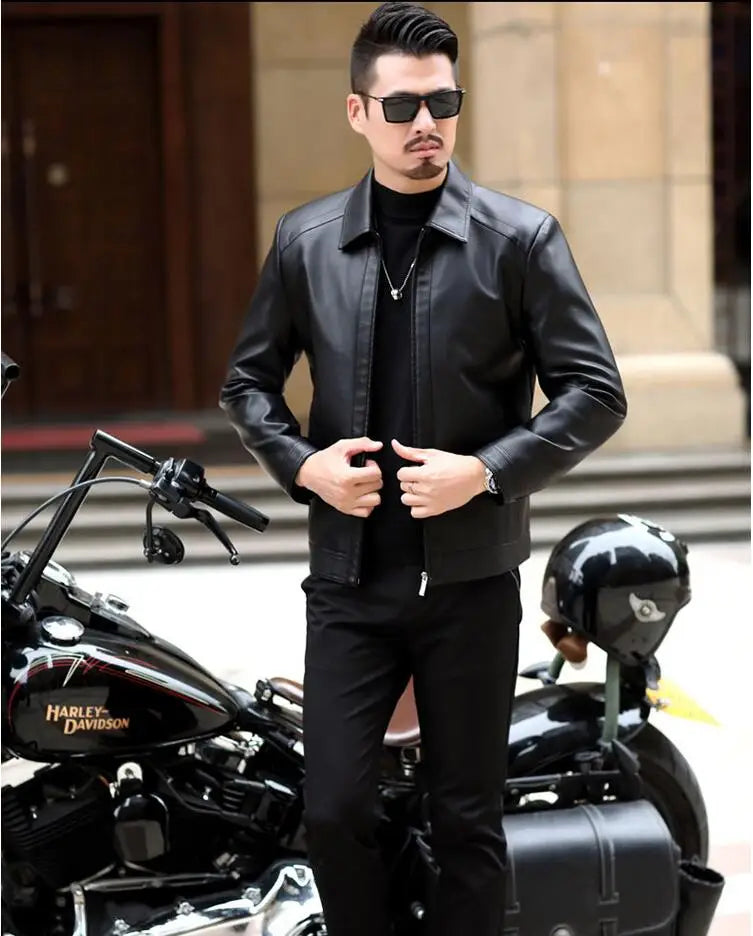 Men's Leather Jacket Man Real Leather Coat Male Leather Clothing Fashion Leather Jacket Genuine Leather Motorcycle Jacket