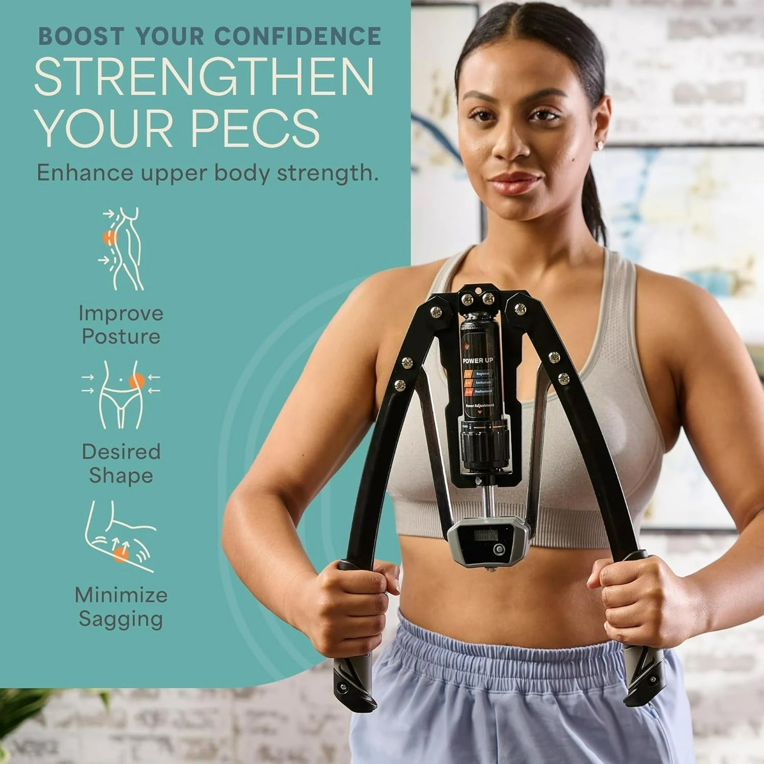 Hydraulic Power Chest Expander and Arm Twister Trainer Exerciser-Adjustable 22-440lb Resistance,Smart Counter-Workout Equipment