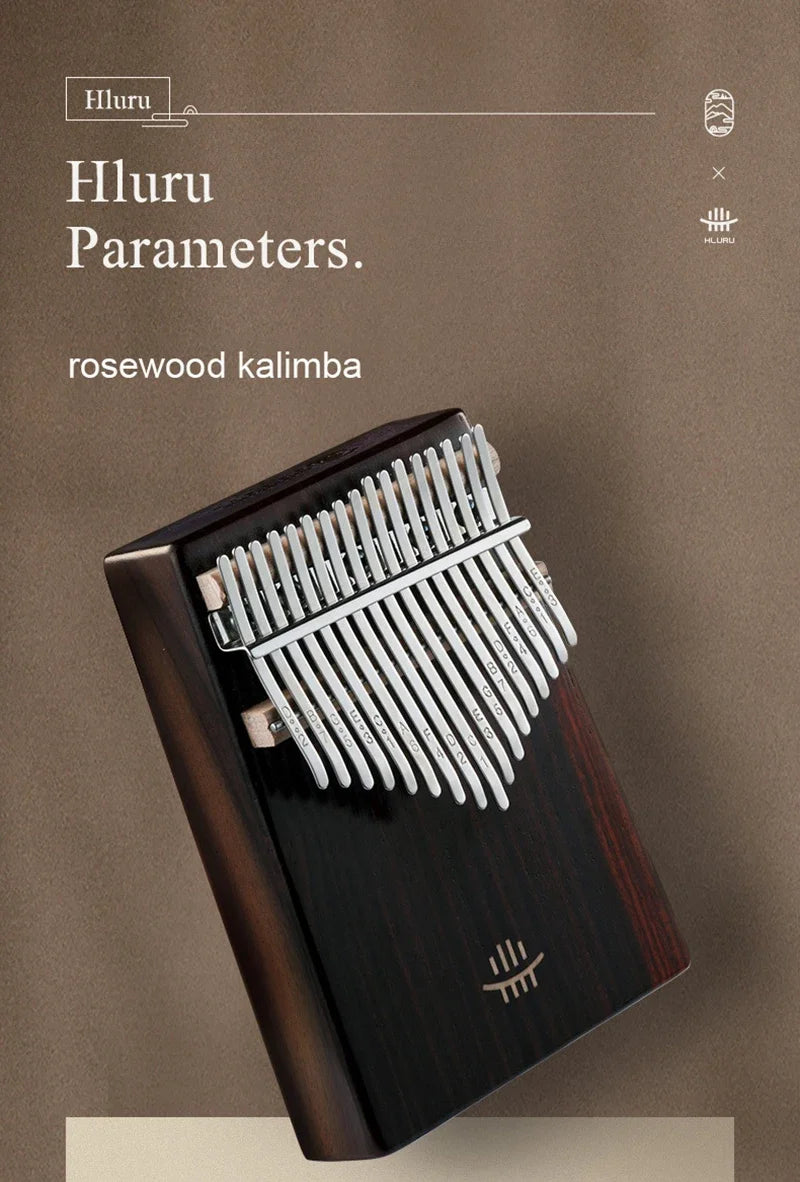 Hluru Kalimba 17Key Professional 21 Key Thumb Piano Rosewood Acacia Walnut Finger Piano Mbira For Beginner