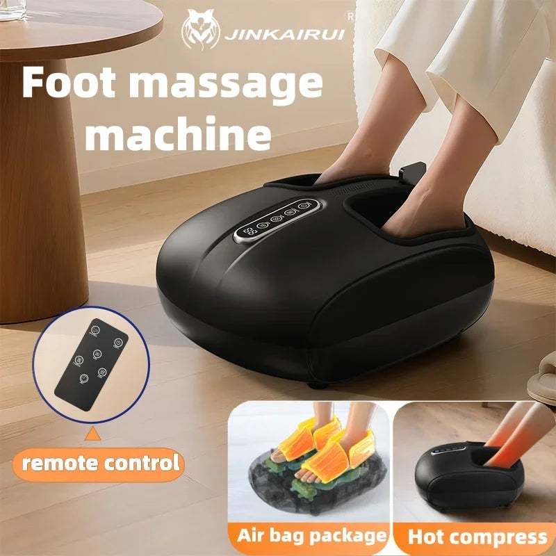 Jinkairui Automatic Foot Massage Machine with Fully Wrapped Rollers Sole Kneading Airbag Pressing Relaxation Foot Massager