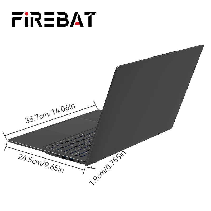 Firebat A16 Laptop 15.6 16 Inch CPU Intel N5095 16GB RAM SSD 512GB 1TB BT4.2 WiFi5 LPDDR4 Lightweight Business Computer Notebook