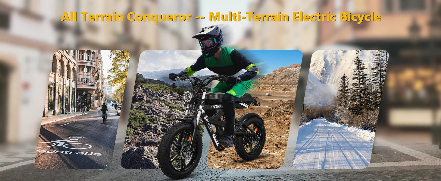Electric Bike for Adults,1500W Peak,35MPH,48V 816Wh Battery,MAX 75Miles Electric Motorcycle,20'' Fat Tire Dirt Bike,7-Speed Bike