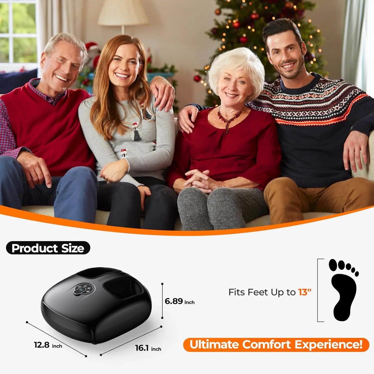 Shiatsu Foot Massager Heat Compression Vibration 4 Modes 5 Intensities Home Spa Gift For Muscle Relief Foot Care Health Machine