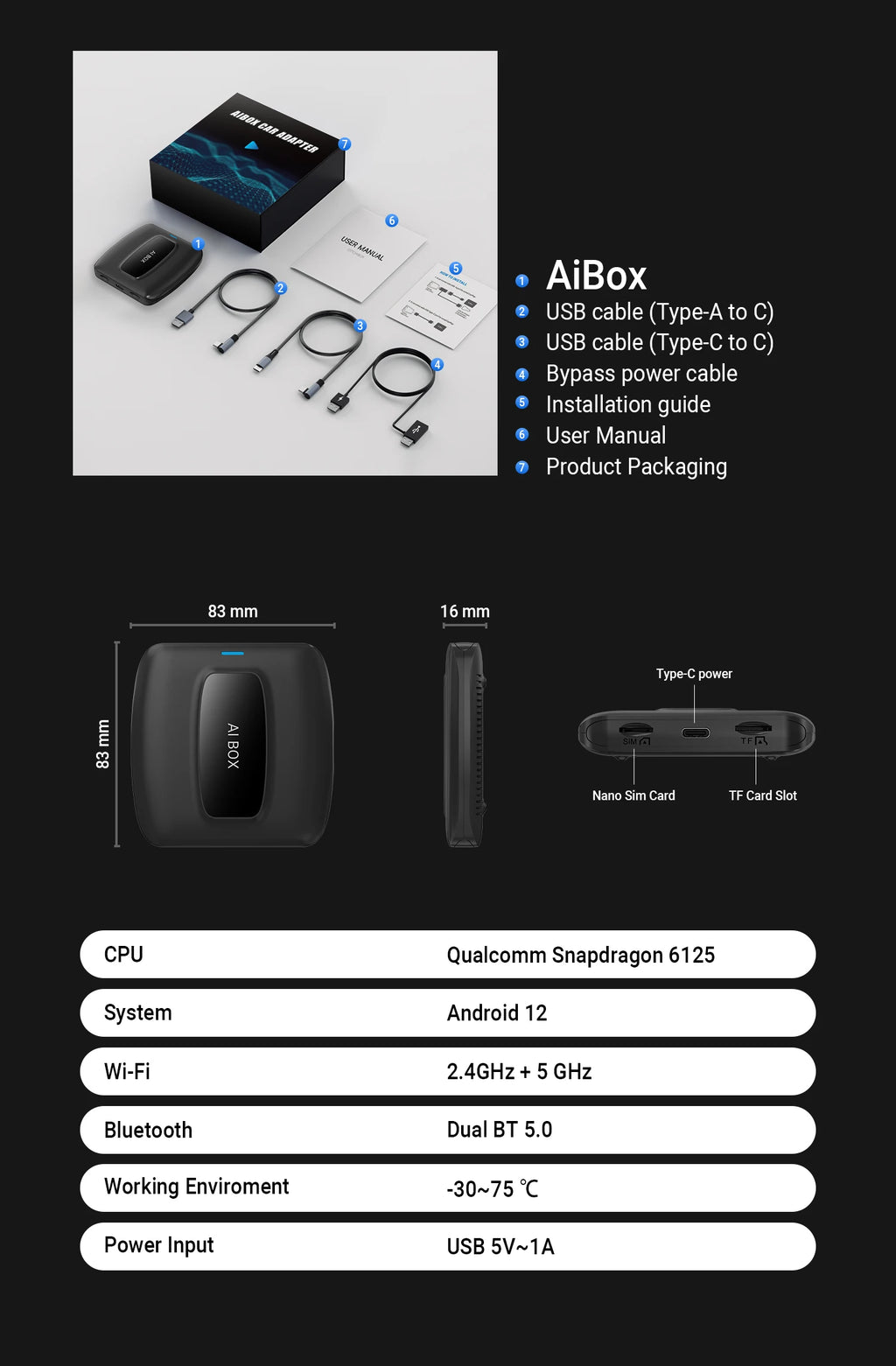 New CarPlay Ai Box for Youtube Netflix Spotify Wireless Adapter for Car Play Android Auto Navigation Music Car Accessories