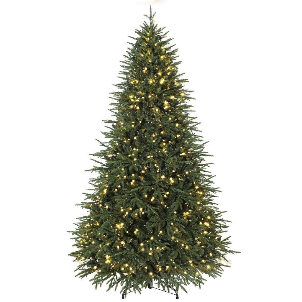 HOMCOM 7.5ft Pre-lit Classic Artificial Christmas Tree LED Lights, Green
