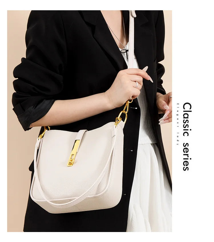 Light luxury genuine leather women's crossbody bag high quality handbag Fashion underarm bag French versatile Shoulder Bag