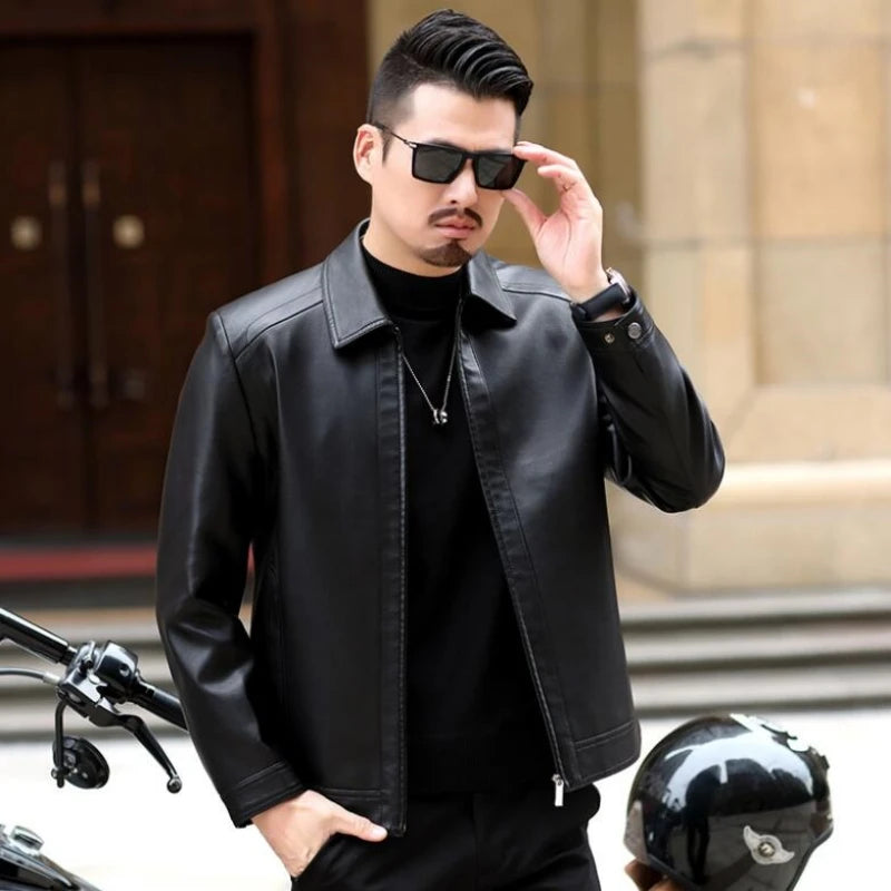 Men's Leather Jacket Man Real Leather Coat Male Leather Clothing Fashion Leather Jacket Genuine Leather Motorcycle Jacket