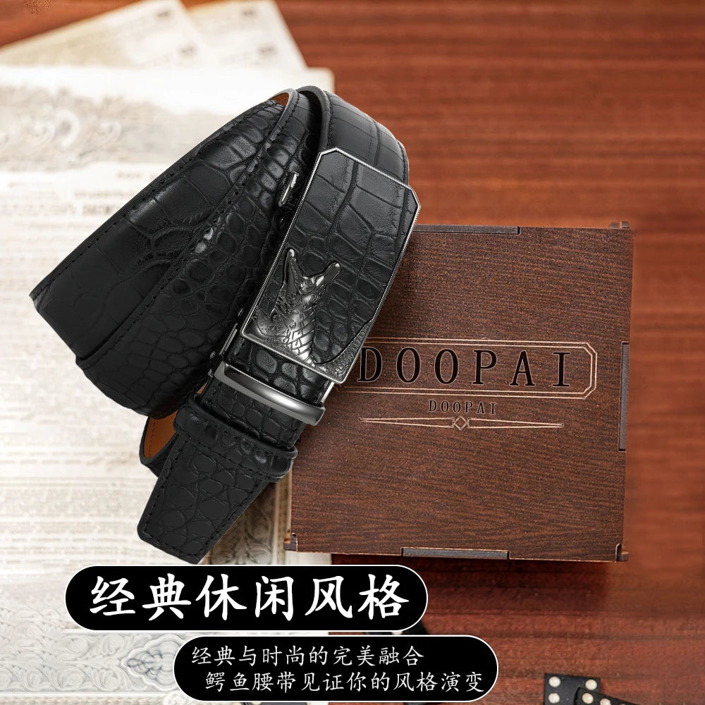 Men's PU Leather Belt Fashion Automatic Buckle Belt for Popular Business High Quality Male Belt