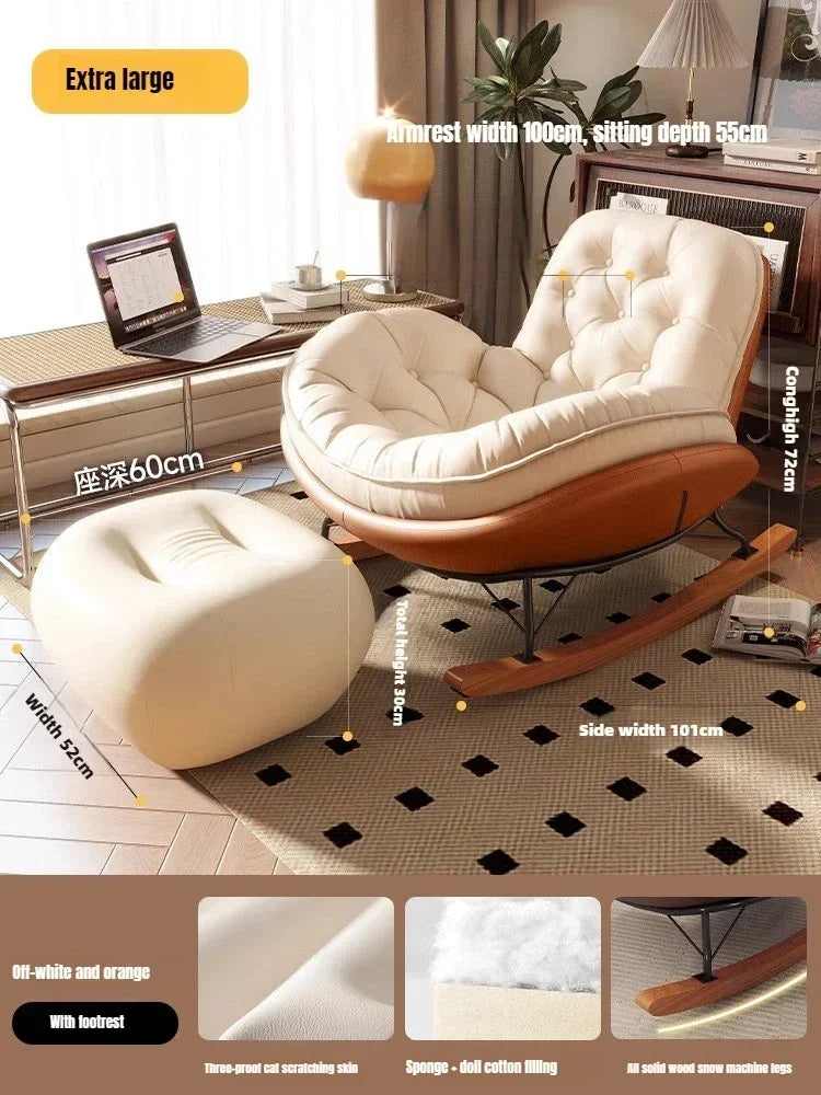 Lazy Sofa Rocking Chair Bedroom Lounge Chair Carefree Adult Living Room Single Balcony Leisure Rocking Chair Recliner Chairs