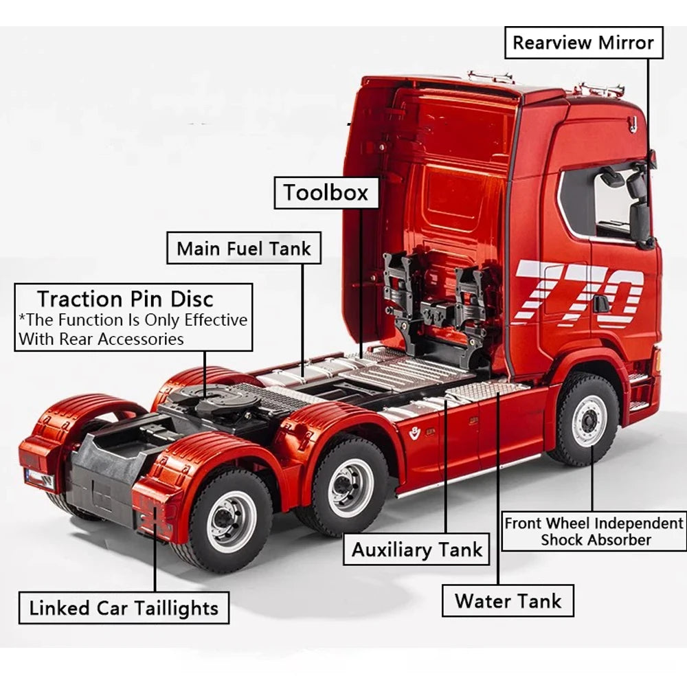 Huina 1501 770S Rc Car Tractor 19Ch Remote Control Trailer Truck 1/18 Engineering Vehicle with Light Sound Toys Christmas Gifts