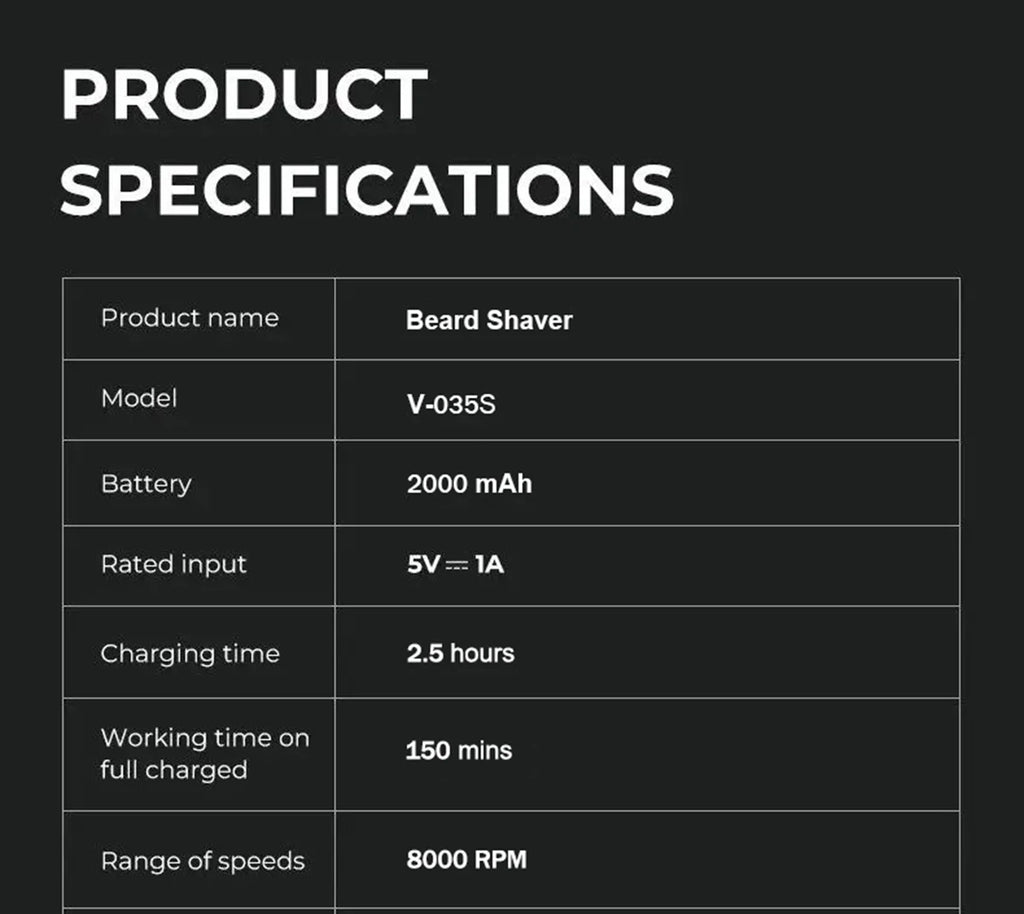 VGR Professional Hair Trimmer Rechargeable Hair Clippers 11000 RPM Vector Motor Beard Shaver LED Trimmer For man V-035C V-035S