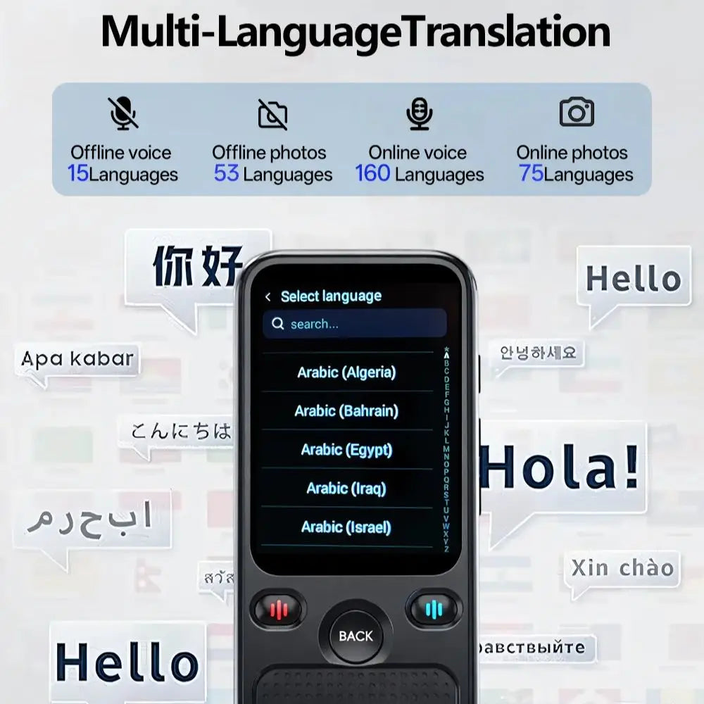 MSAI T20 160 Languages Translator with Camera Real-Time Voice Audio Photo Online Offline Translation Device Travel Assistant