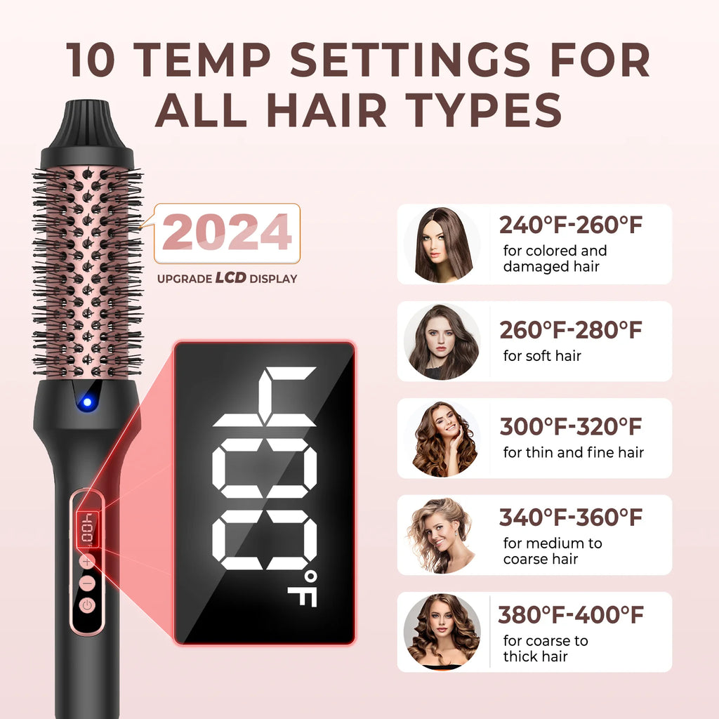 Heating Curling Comb Thermal Brush Professional Styling Round Brush Curling Iron Volumizing Hot Brush Anti Scalding Curling Comb