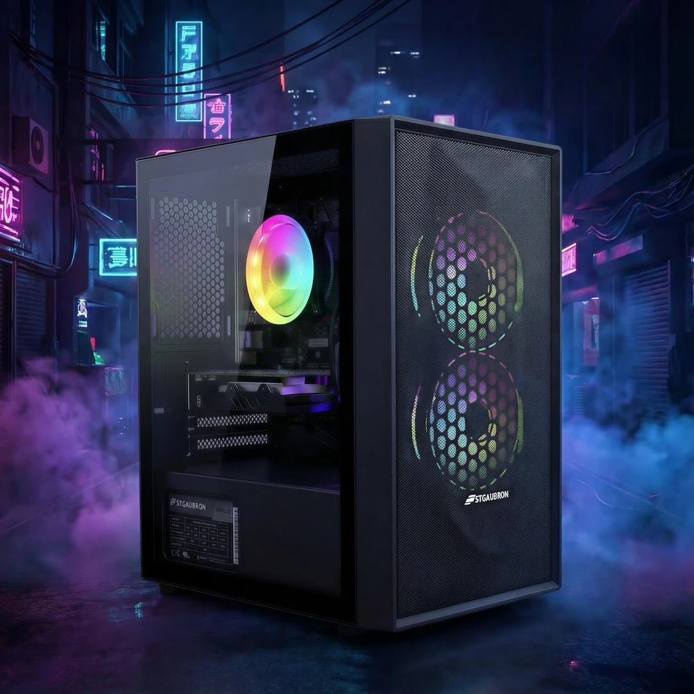 Gaming PC Desktop Computer with Radeon RX 550 4G, Core i5 Processor, 16GB RAM, 512GB SSD, WiFi 6, Windows 11 Home, RGB