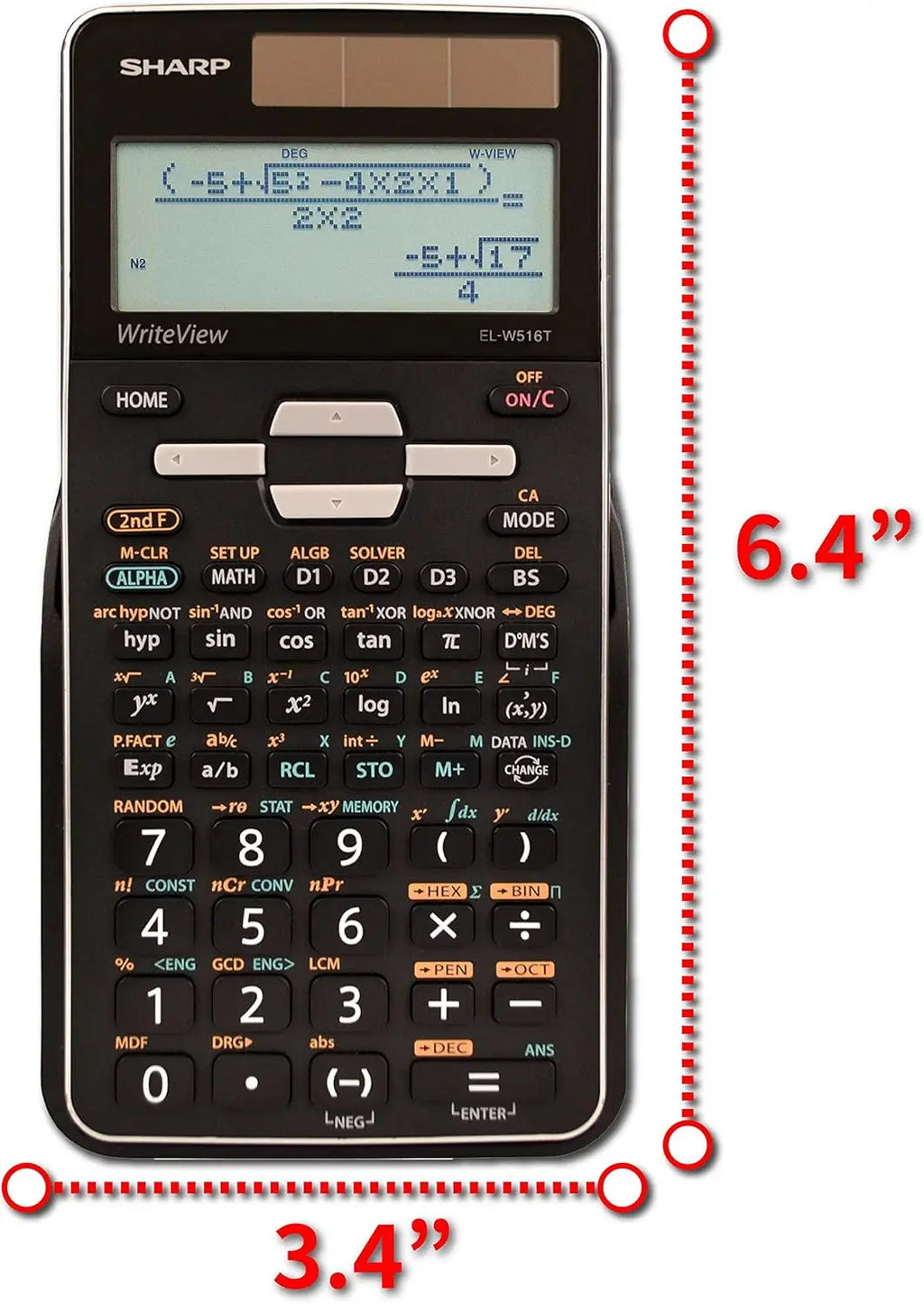 Advanced Scientific Calculator with 4-Line Display, 640 Functions & Solar Power for Students & Professionals