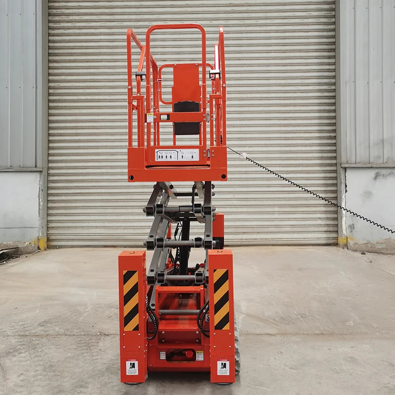 CATHAY Four Drive Crawler Scissor Platform 100kg Load 12m Electric Wear Resistant Lift for Renovation Rough Ground Work Model