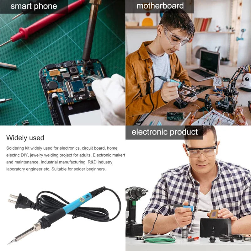 Adjustable Temperature Electric Soldering Iron 110V/220V 60W Solder Iron Tin Professional Tin Welder Electric Tin Welder Heat Pe