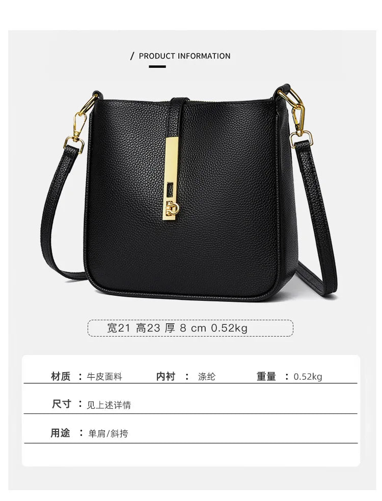 Light luxury genuine leather women's crossbody bag high quality handbag Fashion underarm bag French versatile Shoulder Bag